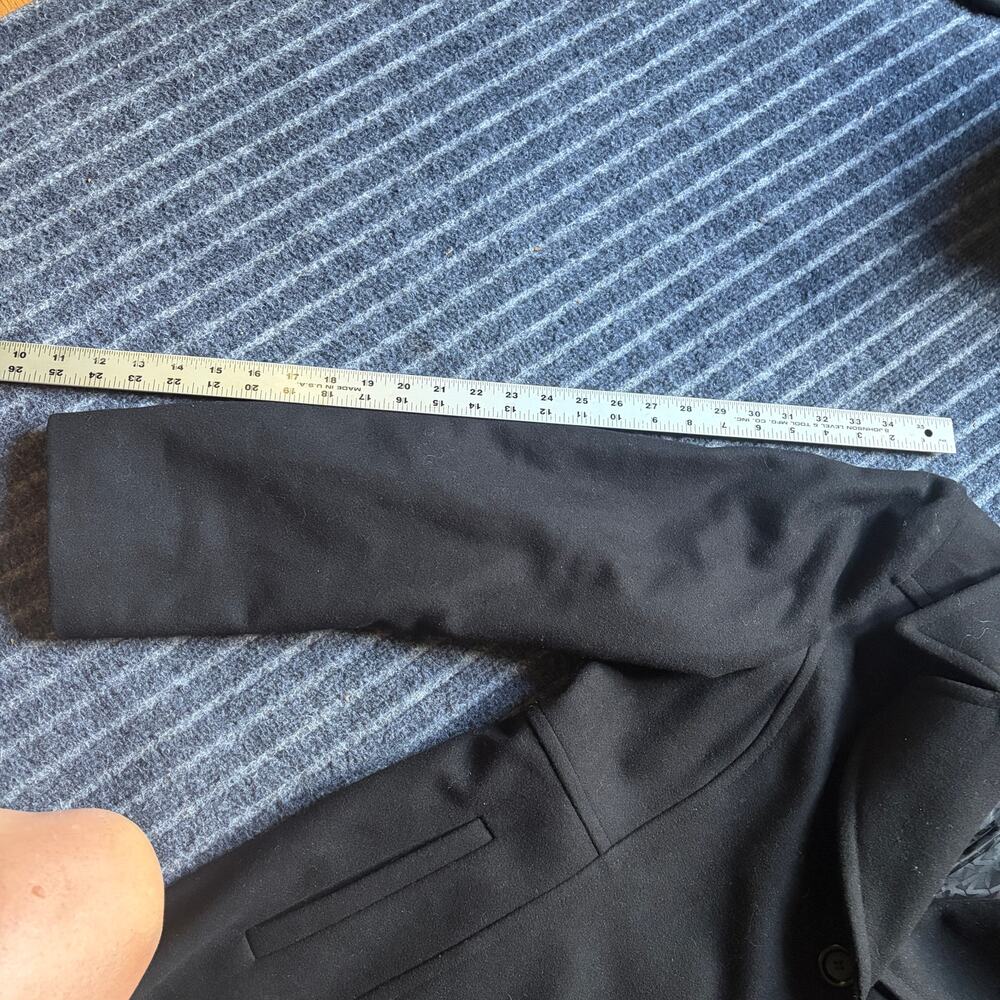Michael Kors Black Overcoat/Trench Coat Wool Size 12 - Picture 10 of 14